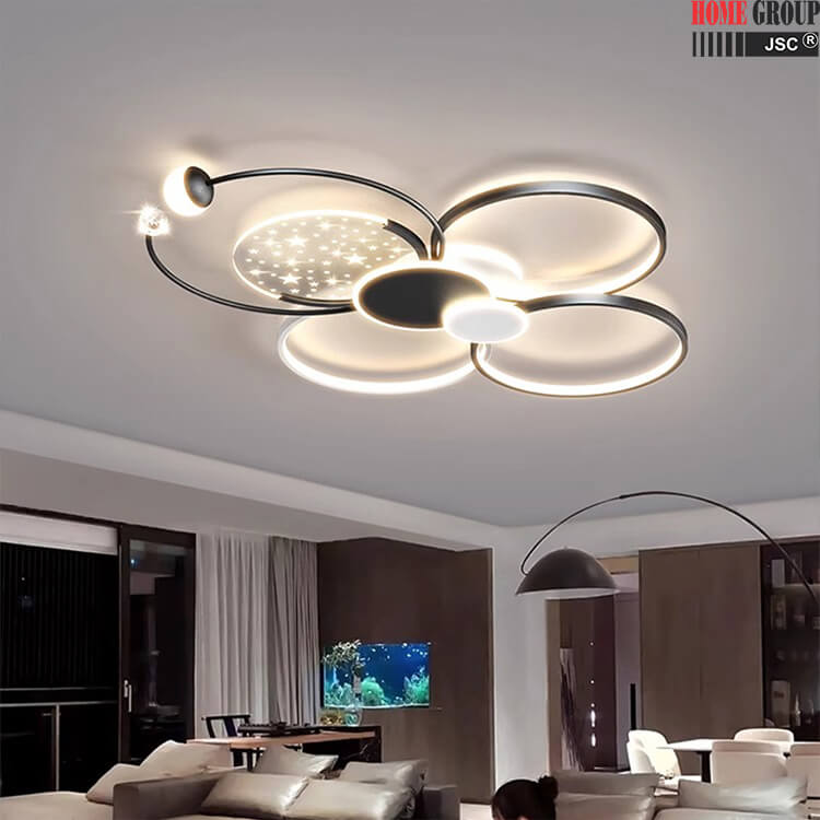 Đèn ốp trần Đà Nẵng HG1060 4 vòng viền đen