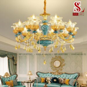 đèn chùm 15 tay nắm phong cách châu âu sl1098
