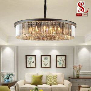 đèn chùm pha lê tròn K9 3 tầng sl1014