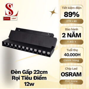 Đèn ray nam châm tiêu điểm gập 12w