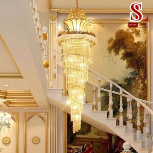đèn chùm pha lê cầu thang hiện đại fl1051