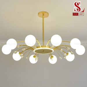 đèn chùm phòng khách mười bóng sang trọng fl1057