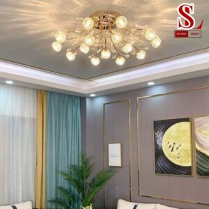 đèn trần pha lê phòng khách fl1035