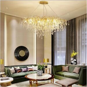đèn chùm pha lê hình elip sang trọng st1037