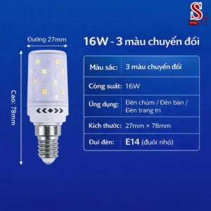 Bóng đèn led e14 16w e27 16w SL9093