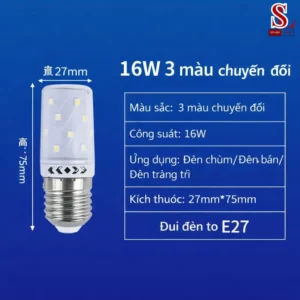 bong den led e14 16w e27 16w sl9093