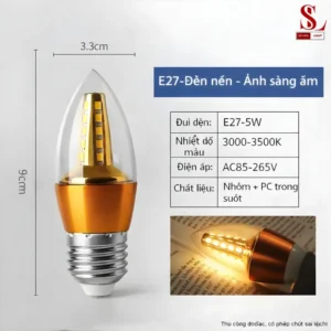 Bóng đèn nến e14 5w e27 5w SL9092