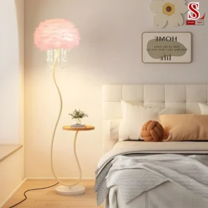 Đèn cây đứng lông vũ phòng khách sofa SL9078