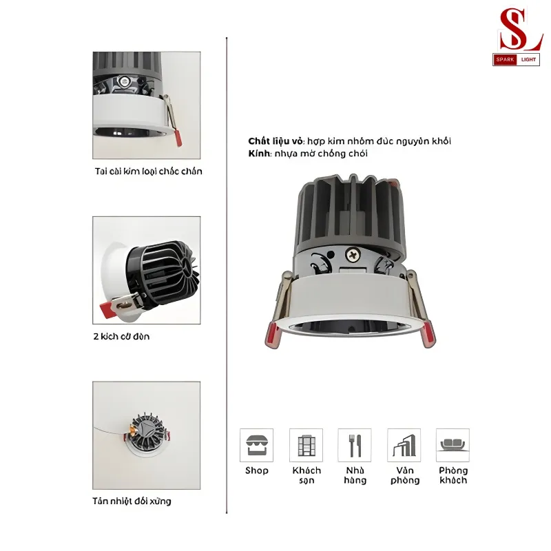 Đèn spotlight âm trần cao cấp SL909