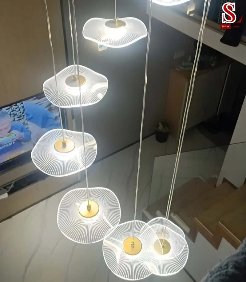 Đèn thả thông tầng hình lá sen SL9010 Đèn thả thông tầng hình lá sen SL9010 - Ảnh 4