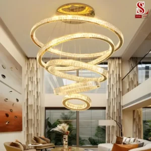 Đèn thả thông tầng pha lê 5 vòng SL9003