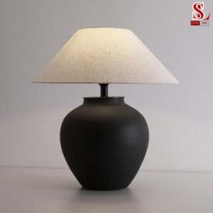 Đèn bàn gốm nghệ thuật chụp vải zl1082