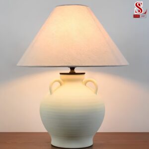 Đèn bàn ngủ gốm nghệ thuật chụp vãi zl1093