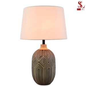 Đèn bàn ngủ gốm nghệ thuật chụp vải zl1094 Đèn bàn ngủ gốm nghệ thuật chụp vải zl1094