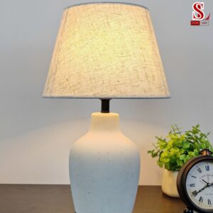 Đèn bàn ngủ gốm nghệ thuật chụp vải zl1100