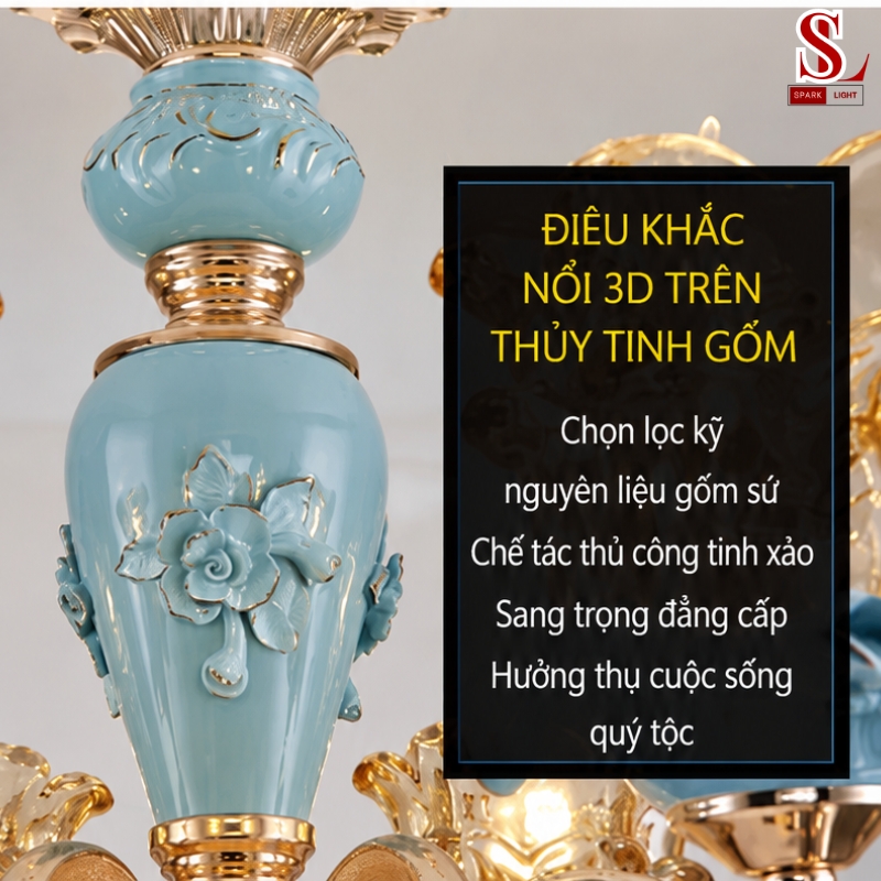 Đèn chùm cổ điển pha lê 15 tay cao cấp zl1119 Đèn chùm cổ điển pha lê 15 tay cao cấp zl1119 - Ảnh 7
