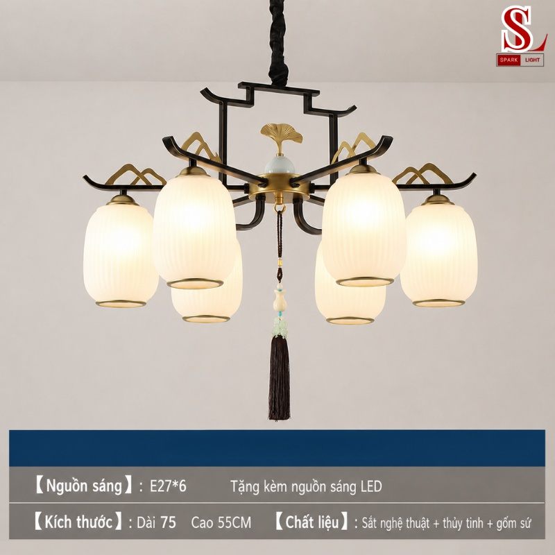 Đèn chùm thả trần phòng khách cổ điển zl1042