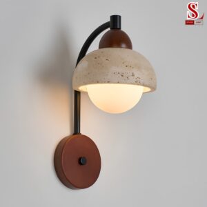 Đèn ốp tường chao đá travertine cao cấp sl9003