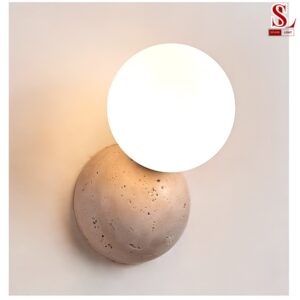 Đèn ốp tường đá travertine hình cầu sl9014