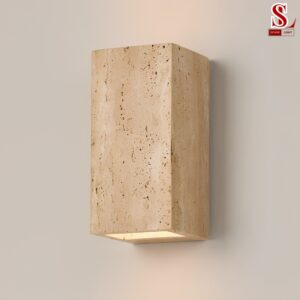 Đèn ốp tường đá travertine hình hộp chữ nhật sl9011