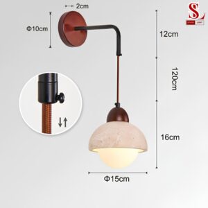 Đèn tường thả dây chao đá travertine sl9001 Đèn tường thả dây chao đá travertine sl9001