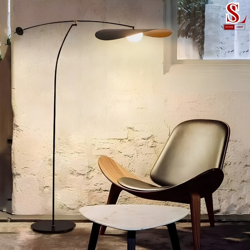 Đèn cây đứng sofa đọc sách hình vòng cunh ánh nguyệt zl1196