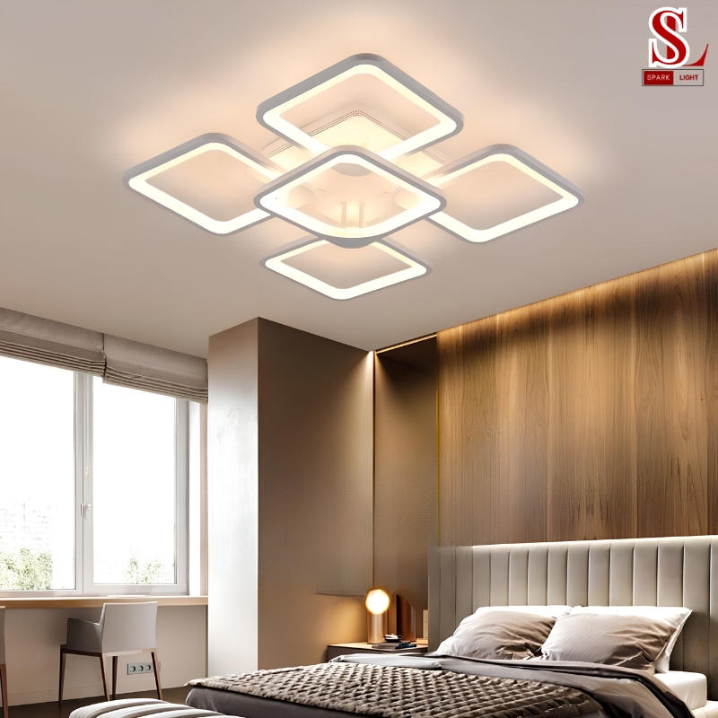Đèn ốp trần led 5 cánh hình vuông cao cấp zl1179