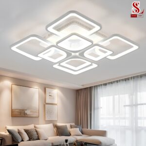 Đèn ốp trần led 8 cánh hình vuông cao cấp zl1181