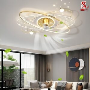 Đèn quạt led ốp trần ngôi sao thiên hà cao cấp zl1162