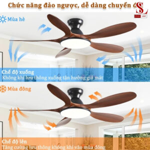 den quat op tran led 5 canh go tu nhien cao cap zl1200 8