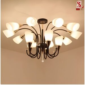 Đèn chùm cổ điển 15 tay thuỷ tinh cao cấp zl1208