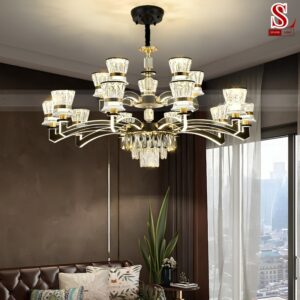 Đèn chùm pha lê cổ điển 18 tay cao cấp zl1215