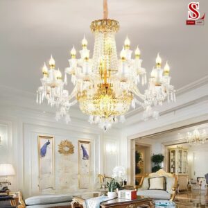 Đèn chùm pha lê cổ điển phòng khách cao cấp zl1213